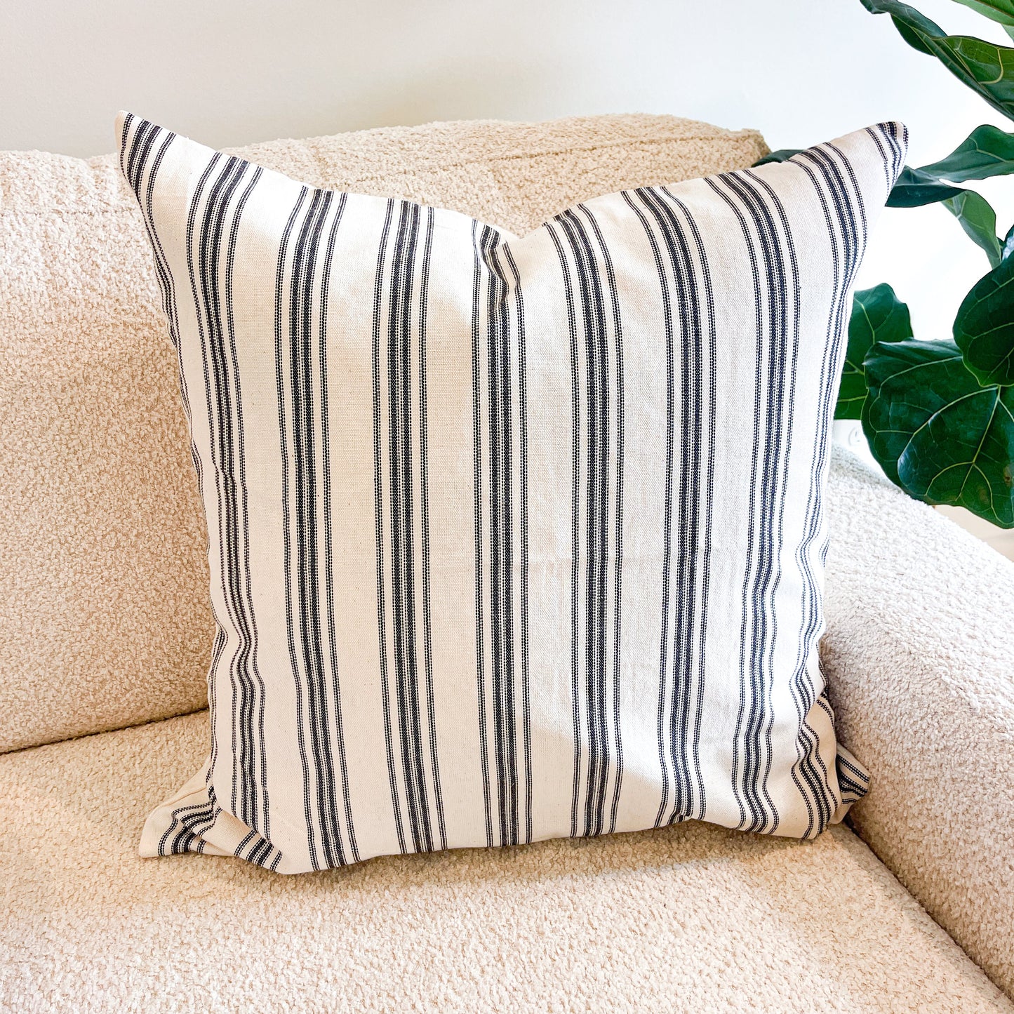 Charcoal Cream Stripe