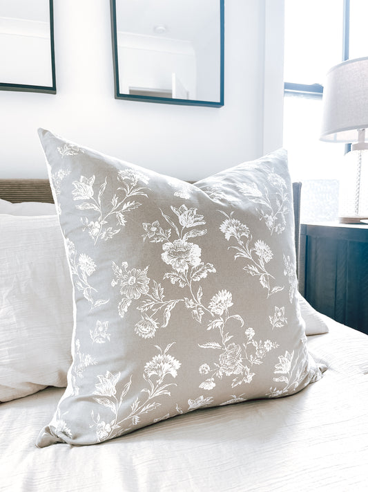 French Cottage Floral Throw Pillow