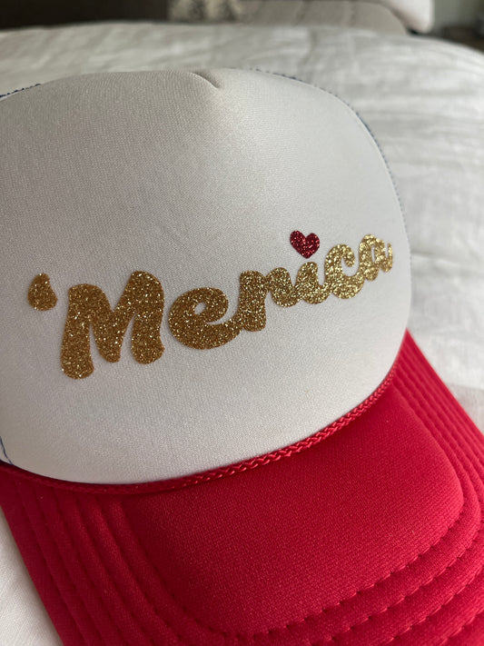 "Merica" Patriotic Trucker Hat