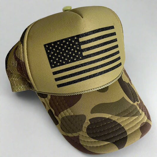American flag camo hat
