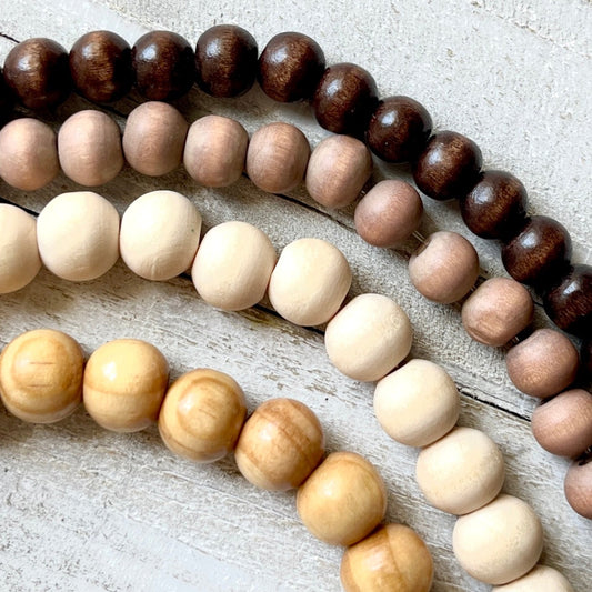 Cool Brown Wash Bead Hoop