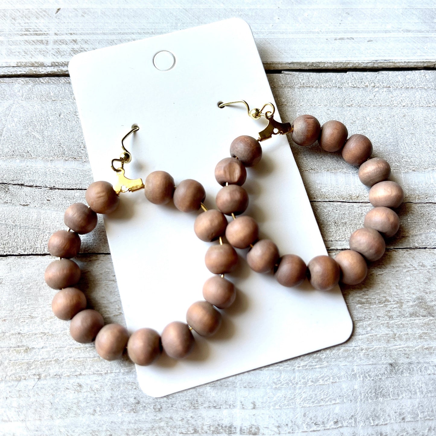Cool Brown Wash Bead Hoop