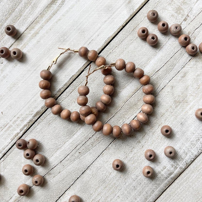 Cool Brown Wash Bead Hoop