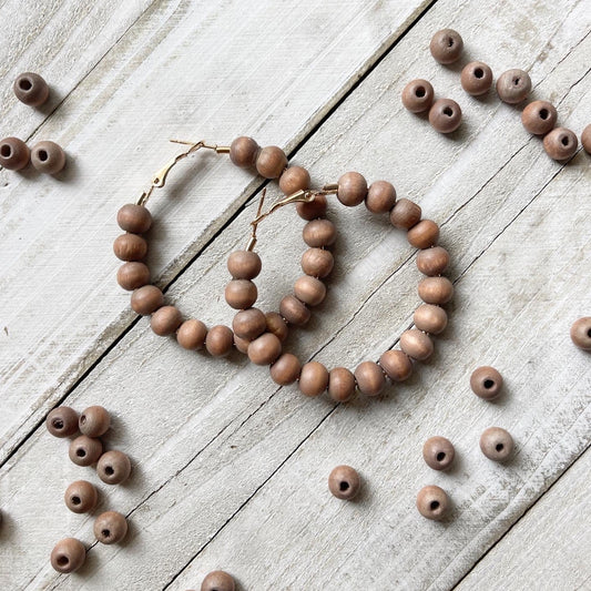 Cool Brown Wash Bead Hoop