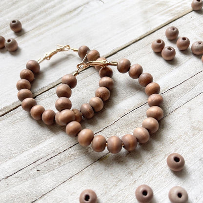 Cool Brown Wash Bead Hoop