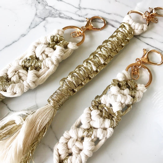 Golden Macrame Key Chain