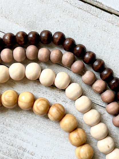 Neutral Brown Wood Hoops