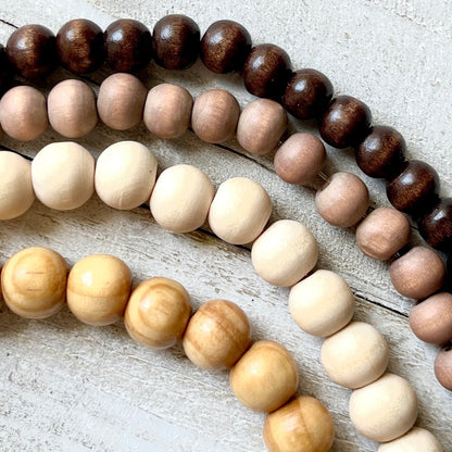 Multicolor Wood Bead Hoops