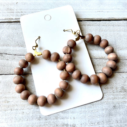 Cool Brown Wash Bead Hoop